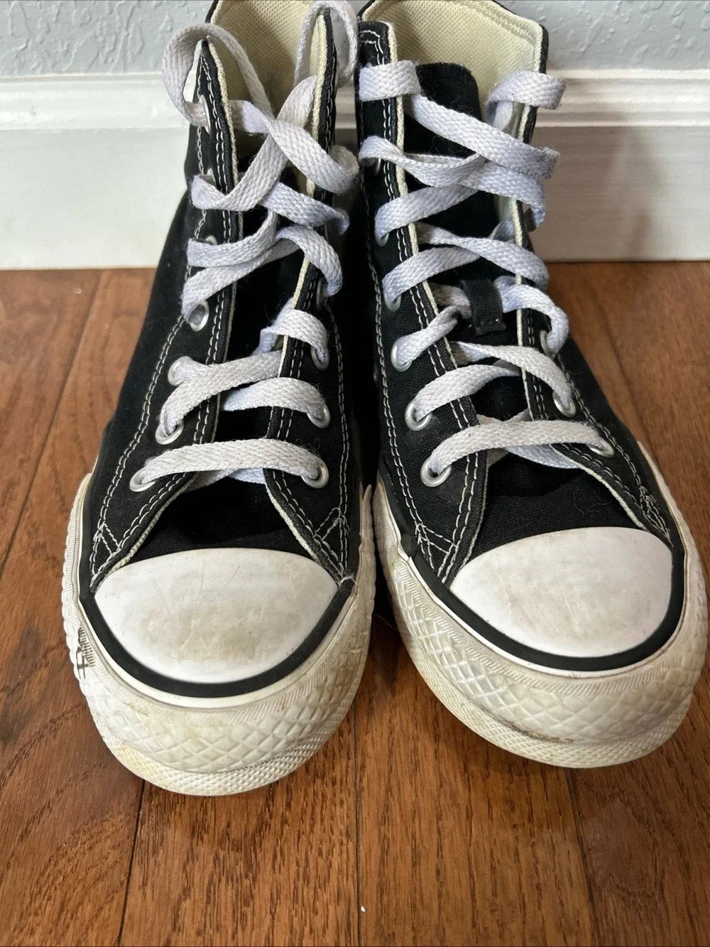 Converse Chuck Taylor Sneakers High Top Platform Shoes Girls Size 2 Black